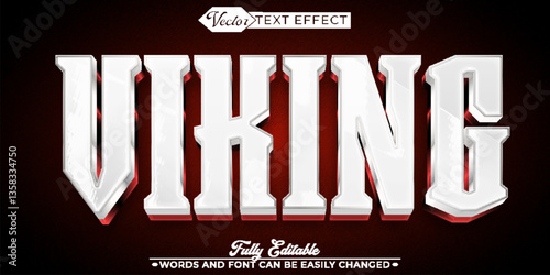 Silver Viking Vector Editable Text Effect Template