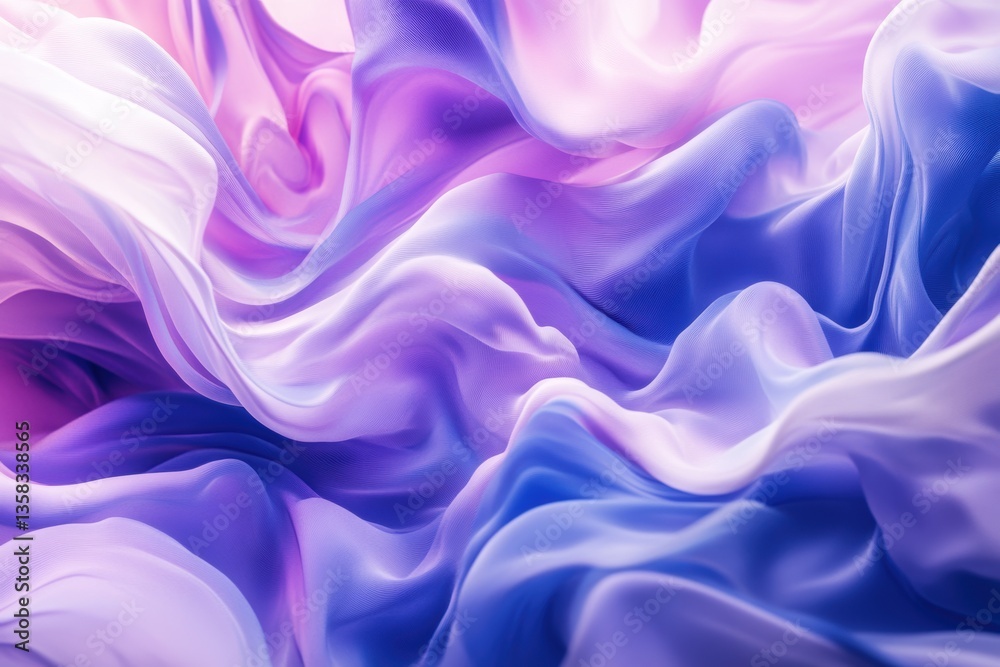 Fototapeta premium Elegant Draped Purple and Blue Silk Fabric Texture Background
