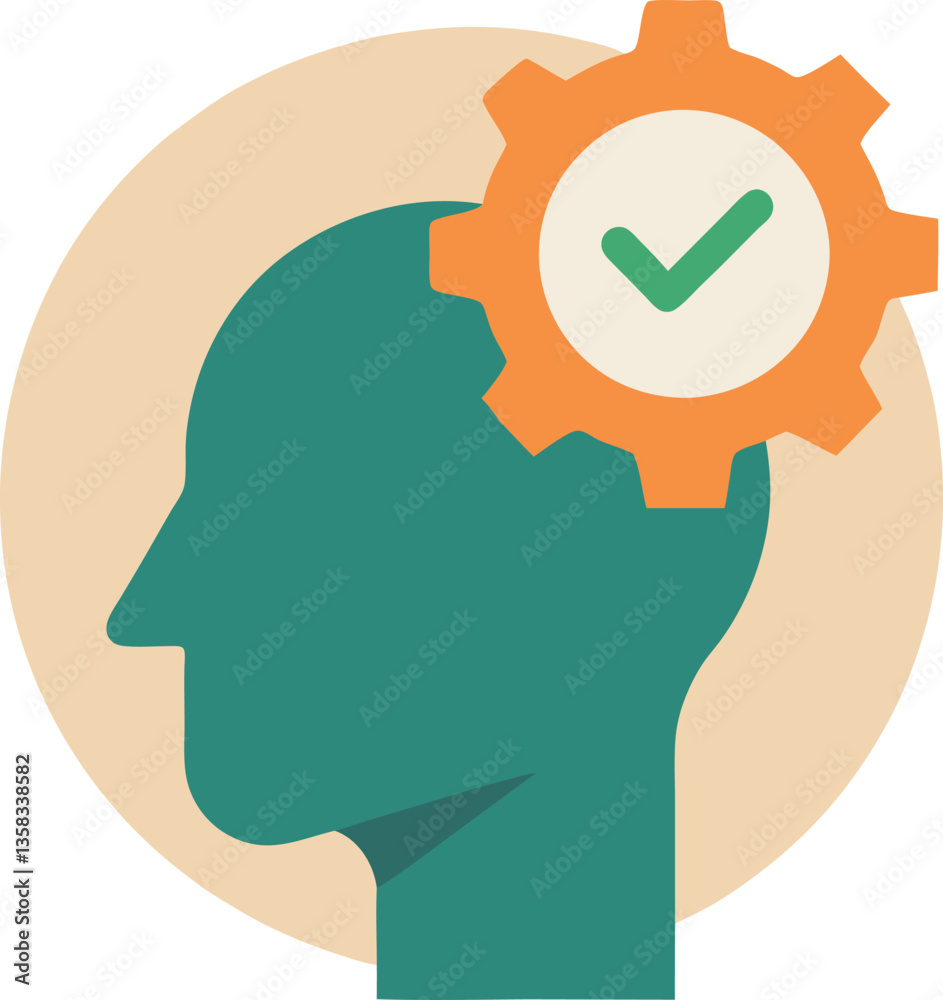 Brain with a checked gear, symbolizing successful process optimization. Brain with a checked gear, symbolizing successful process optimization.