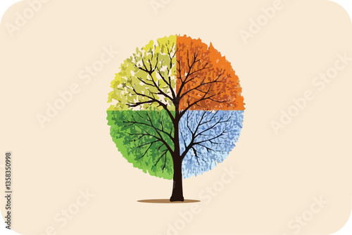 A Tree's Journey Through Time and Color