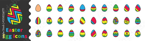 easter eggs icon, egg, decoration, celebration, chicken egg,Symbol Perfect Design Simple Set For Using In Web Site Logo App UI Infographics Report, Vector Illustration