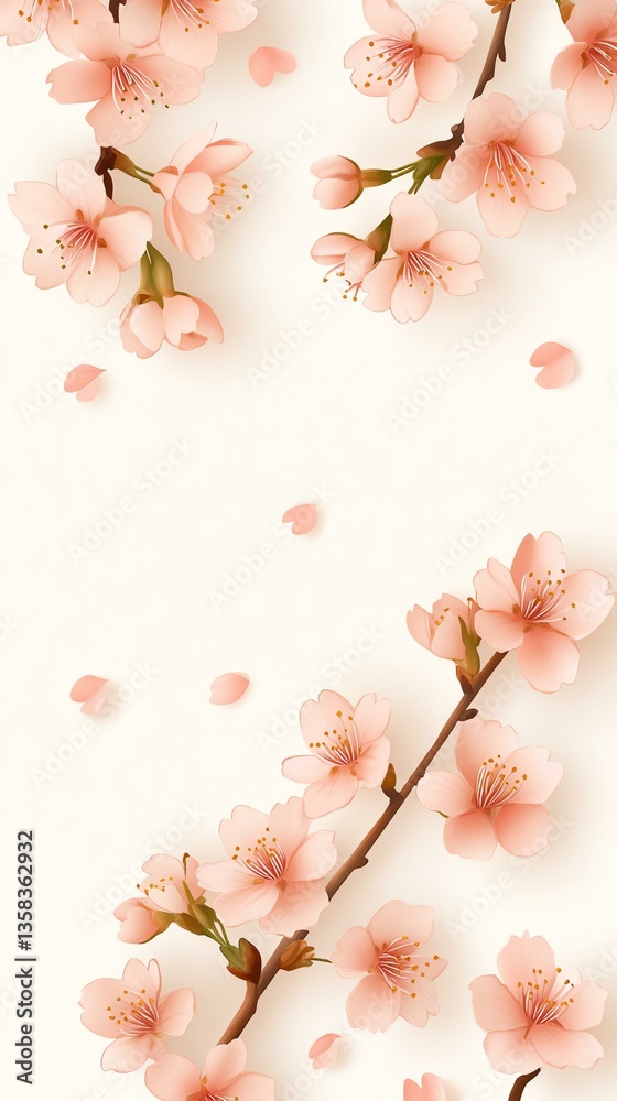 Fototapeta premium High-Quality Watercolor for Printing on Various Materials. Best Watercolor for Printing Artistic and Decorative Designs. Delicate cherry blossoms on a soft background.