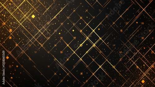 Golden Glitter Lines Dark Background Texture