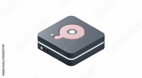 Isometric Device with Pink Accents Modern Tech Design Element