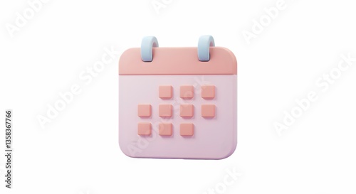Pink Calendar Icon Showing Schedule Reminder for Important Event