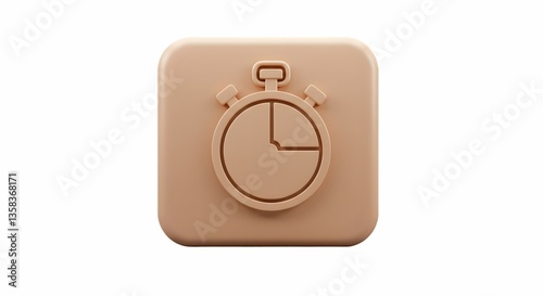 Timer Icon on Square Background Showing Time Deadline and Task