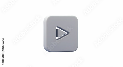 Play Button Symbol on Simple Square for Website or Application