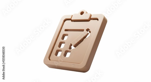 Clipboard with Checklist and Pencil Icon for Task Management