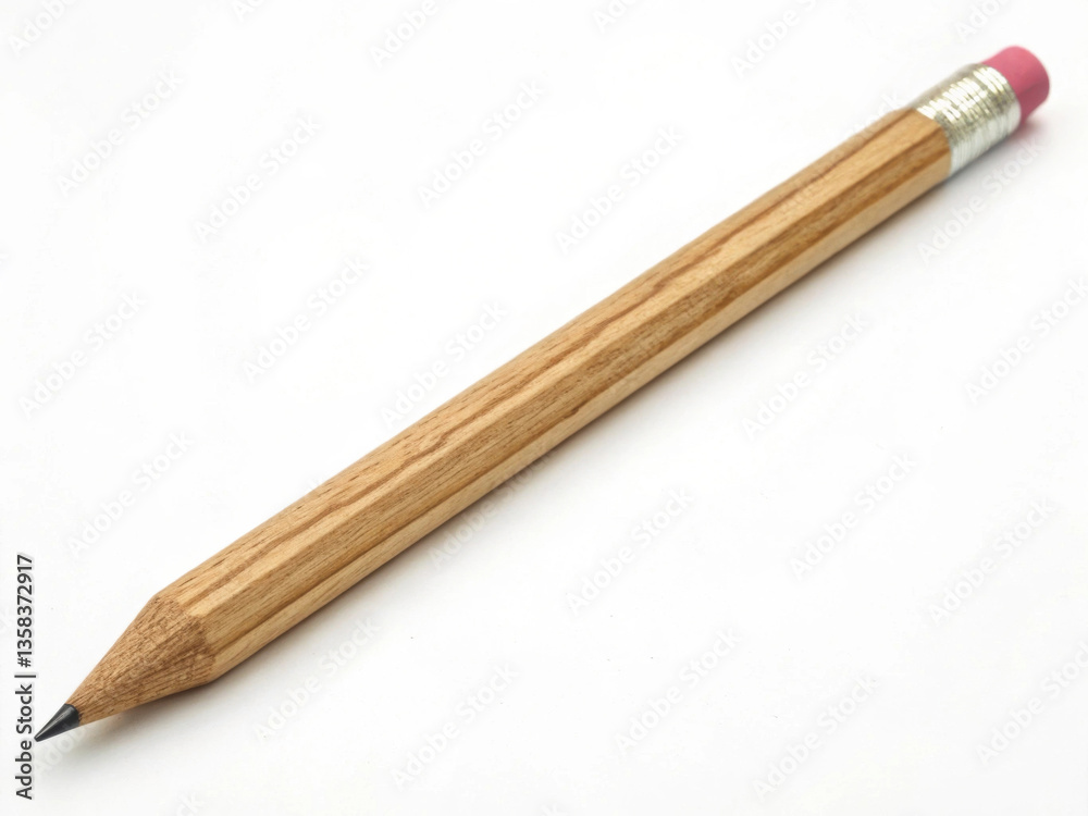 Obraz premium Mini Wooden Pencil on White Background