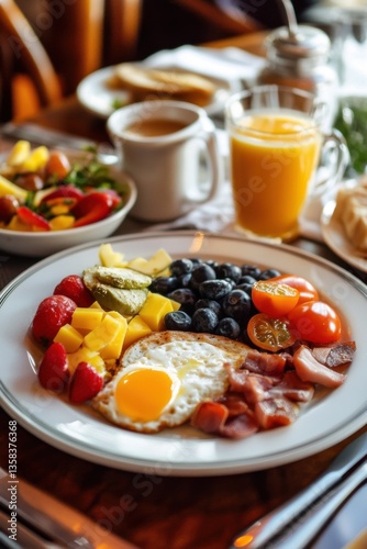 Wallpaper Mural フルーツと目玉焼きの朝食 Torontodigital.ca