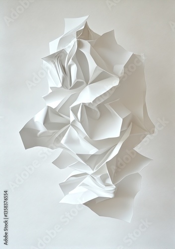 Abstract paper sculpture, intricate folds