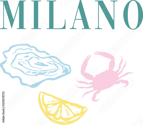 milano lemon oyster vase cute doodle  wine wavy slogan trendy wine  italy Italia shell limon cute checker modern trending Tee t-shirt logo slogan graphic artwork typography tote badge