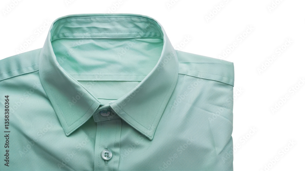 Light green dress shirt folded on transparent background Light green dress shirt folded on transparent background