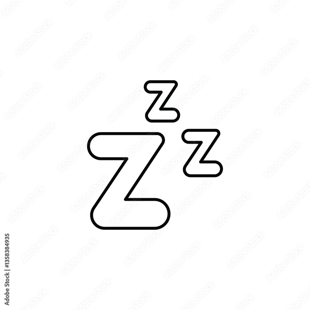 Zzz icon design with white background stock illustration Zzz icon design with white background stock illustration