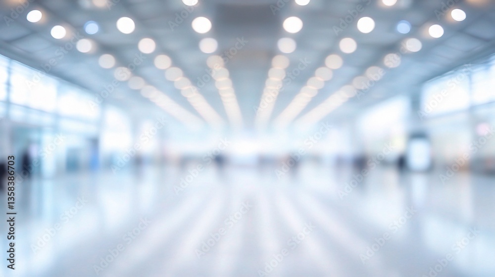 Blurred Background of Business Exhibition Space with Bokeh Lights Blurred Background of Business Exhibition Space with Bokeh Lights