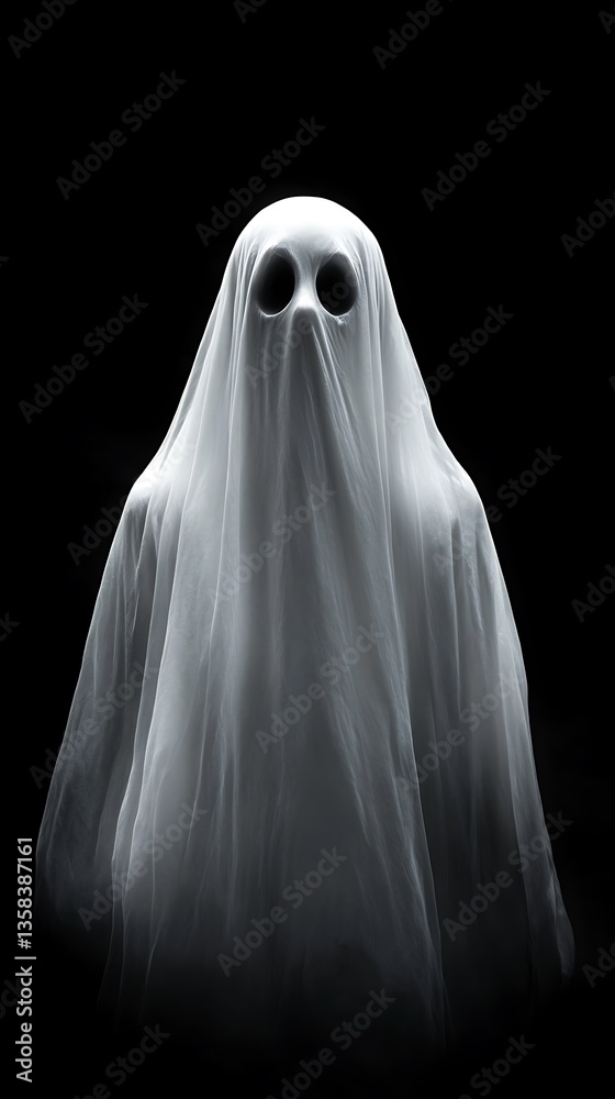 Ghost Figure in White Sheet. Ghost Figure in White Sheet.