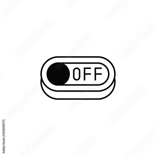 Off Button icon design with white background stock illustration