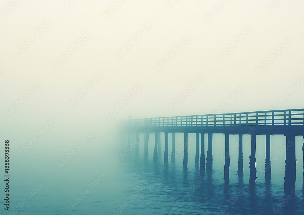 Obraz premium Misty Pier at Dawn.