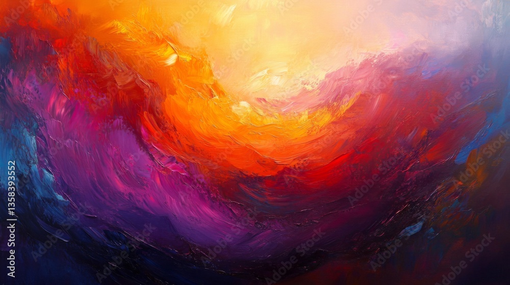 Vibrant Abstract Painting with Warm Colors and Dynamic Brushstrokes Vibrant Abstract Painting with Warm Colors and Dynamic Brushstrokes