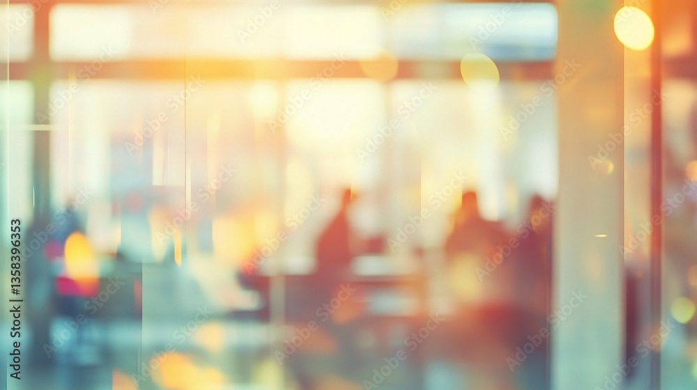 Blurred Office View with People Working in Background Blurred Office View with People Working in Background