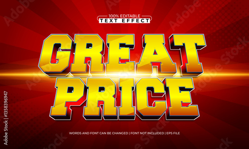great price editable text effect with a discount and offer text style