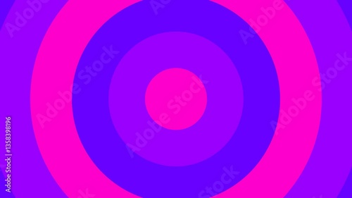 Animated concentric circles transition effect with pink purple hues on transparent video background for video editing, animation illustration and motion graphics designs