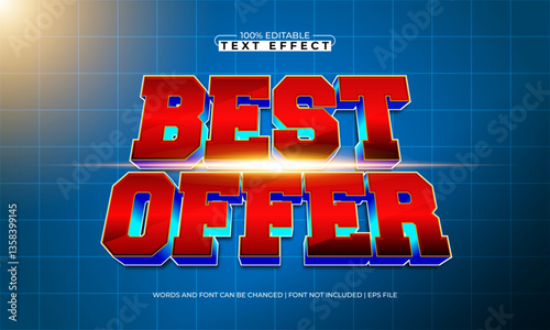 best offer editable text effect with a discount and offer text style