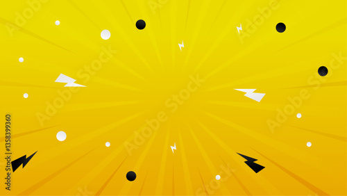 modern yellow white and black stylish abstract geometric explosion background vector illustration