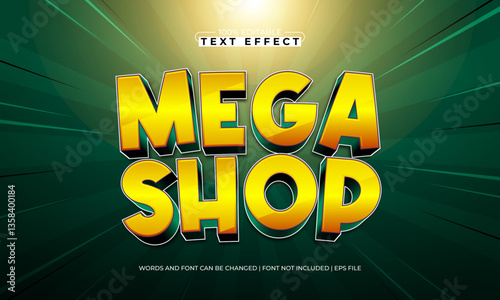 mega shop editable text effect with a discount and offer text style