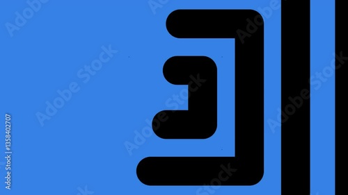 Blue square geometric shapes morphing dynamically on transparent video background, creating vibrant abstract motion graphic design element for video transition, template, intro design