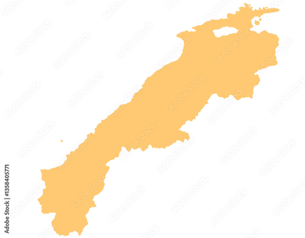Fototapeta premium 島根県 地図 オレンジ イラスト