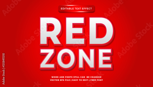 Bold, 3D White Text on Red Background