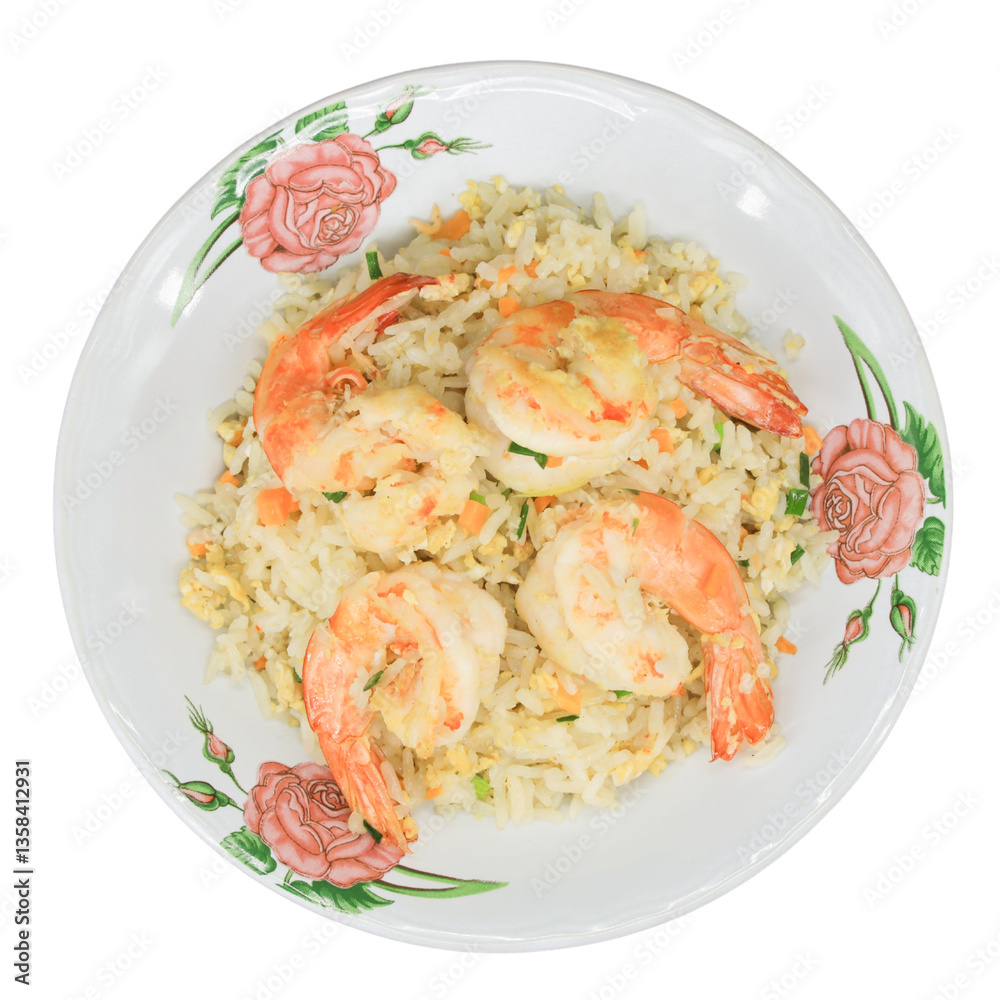 Shrimp fried rice recipe kitchen food dish cozy home overhead view culinary delight Shrimp fried rice recipe kitchen food dish cozy home overhead view culinary delight