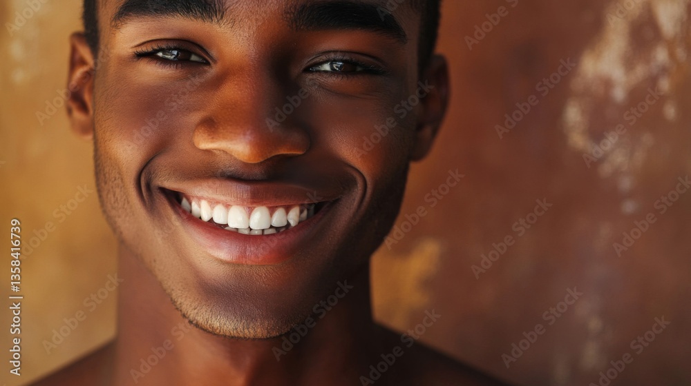 Closeup Portrait of a Smiling Young Man
