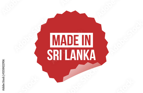 Made in Sri Lanka red ribbon label banner.