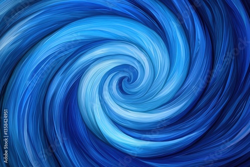 A Mesmerizing Celestial Vortex in Swirling Blues, from Deep Sapphire to Pale Turquoise and Mint, Captivating the Eye