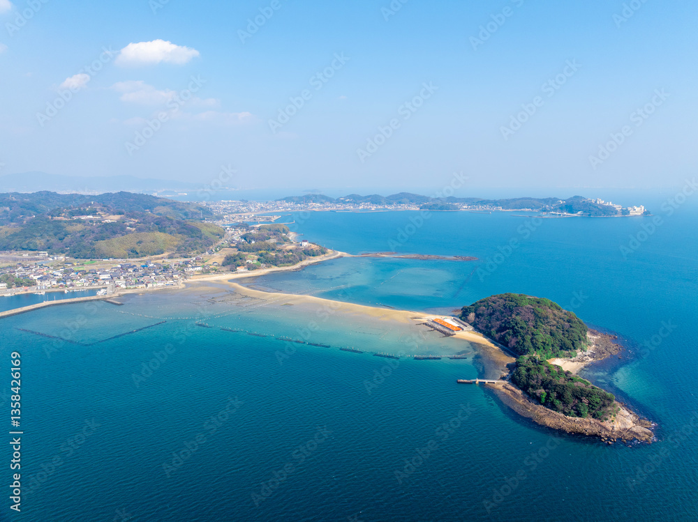 Obraz premium 前島と東幡豆海岸（愛知県西尾市）