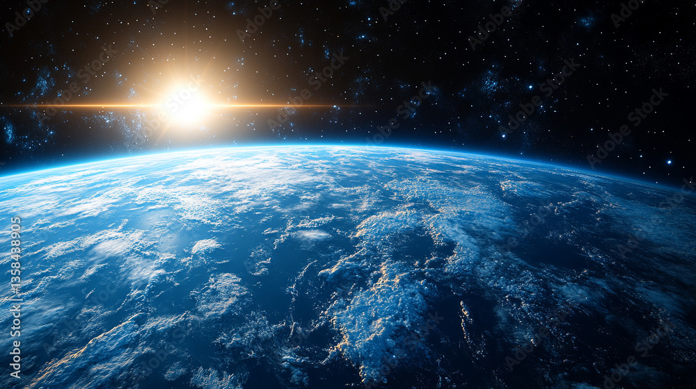 Obraz premium interdependence of celestial entities, emphasizing the enigmatic nature of the universe and the convergence of Earth with cosmic domains, highlighting modern cosmic connections