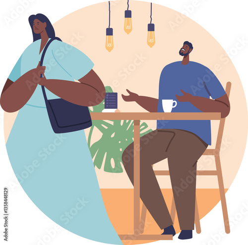 Woman leaving man after conflict