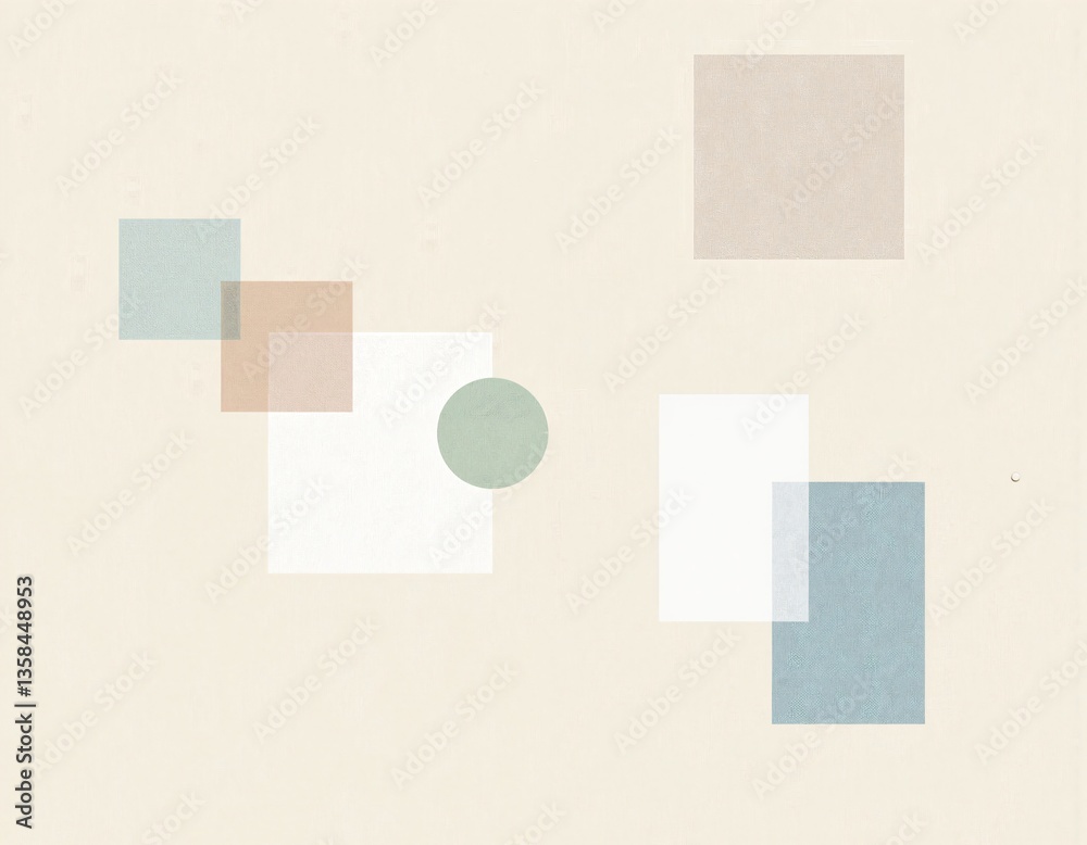 Fototapeta premium Soft geometric harmony on a light canvas