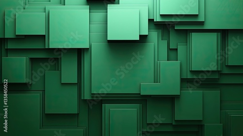 Abstract green squares, layered design, background texture, website banner