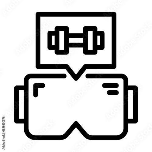 virtual fitness. This is a vector single icon with a line style. Suitable for any purpose, such as website design, mobile app design, logo design, pattern design, etc.