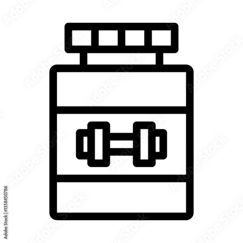 fitness protein. This is a vector single icon with a line style. Suitable for any purpose, such as website design, mobile app design, logo design, pattern design, etc.