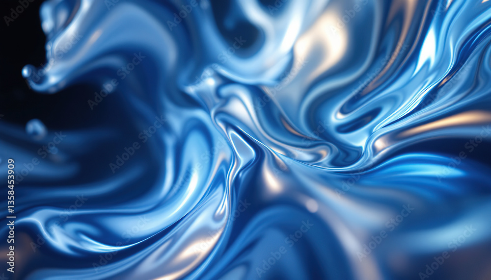Obraz premium Swirling and flowing liquid with reflective and shiny qualities