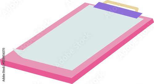 Colorful clipboard with blank paper and tabs.