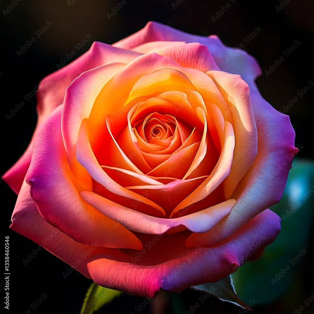 Obraz premium Vibrant 8K Close-Up of a Colorful Rose Flower – Stunning Macro Detail