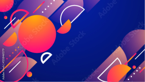 modern blue orange and purple stylish abstract geometric background vector illustration, great for business project, presentation background, and wallpaper