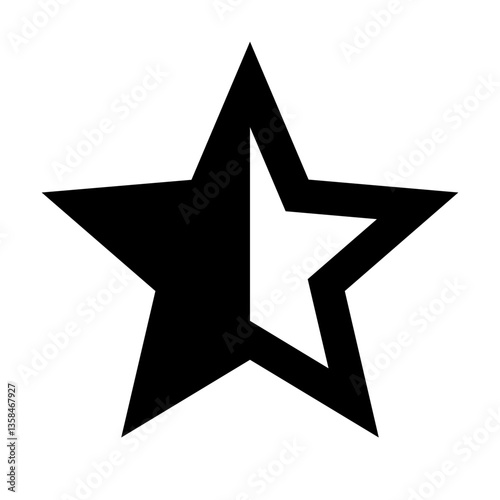 Half Black Star Icon for Partial Ratings