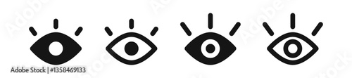 eye icon set. eyesight symbol , eye, view, vision icons in flat style