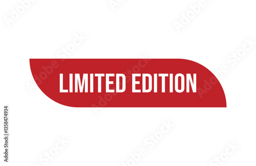 Red banner limited edition isolated on white background.